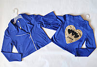 Пиджак косуха для девочки от 8 до 12 лет, детский, синий электрик