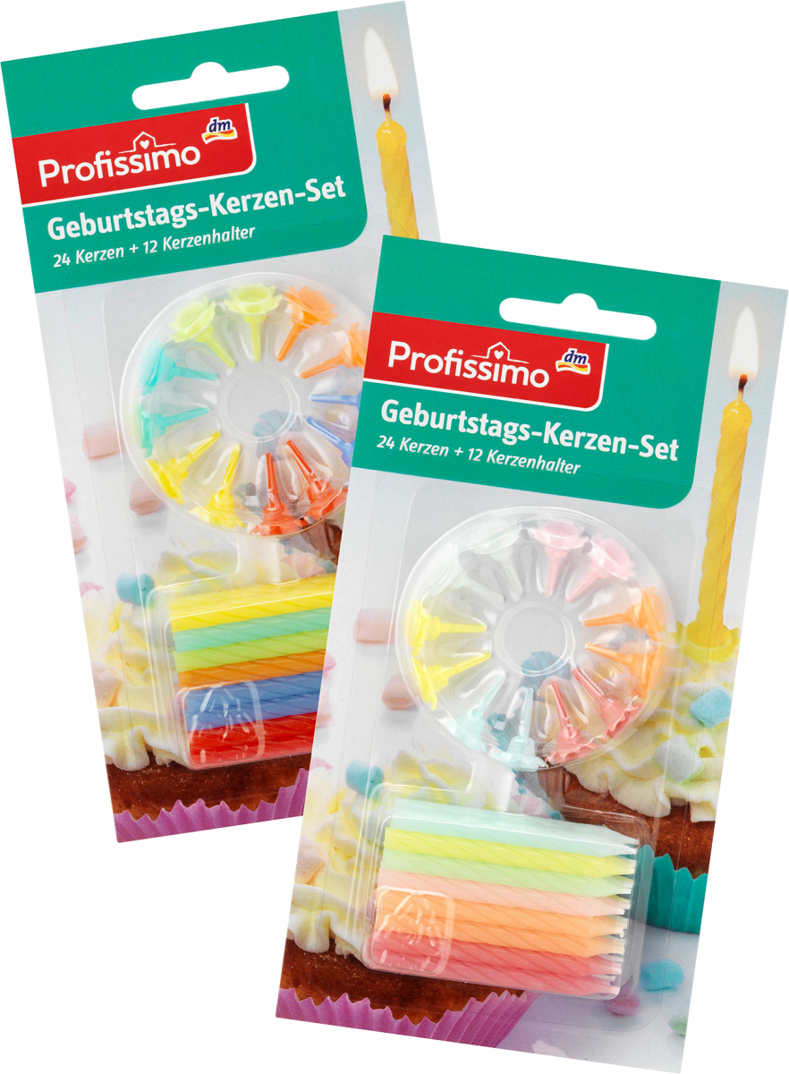 Набір свічок на день народження Profissimo Geburtstags-Kerzen-Set, 24 шт.
