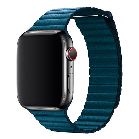 Шкіряний ремінець Leather Loop для Apple Watch (38/40/41 mm) Cosmos Blue, фото 1