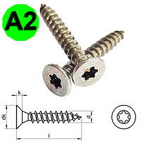 Саморіз з потайною головкою WS 9130 під TORX, нержавіюча сталь A2, 3 X 30 мм
