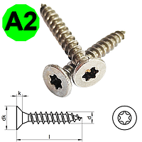 Саморіз з потайною головкою WS 9130 під TORX, нержавіюча сталь A2, 3,5 X 16 мм