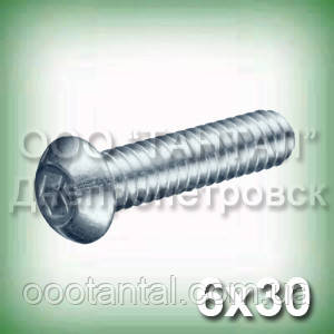 Гвинт М6х30 неіржавкий ISO 7380 з напівкруглою головкою під шестигранний ключ, фото 1
