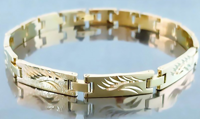 Браслет Аthena зі сталі. Позолота з лимонним відтінком. Довжина: 20 см. Ширина: 7 мм.