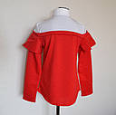 Дитяча кофта-сорочка для дівчаток 134 і 152 розмір, червона, повсякденна та ошатна, фото 2