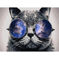 Алмазная вышивка на холсте с подрамником ТМ "My-Art", Животные "Кот в очках" 30*40 см