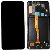 Дисплей (LCD) Samsung GH82- 18322A A920F Galaxy A9 2018 чёрный сервисный + рамка