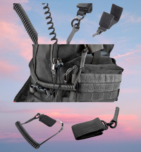 Тактичний антивтрата еластичний шнур тренчик мотузка військовий ремінь із карабіном