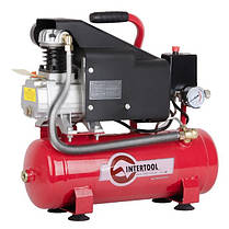 Компресор 9 л, 0.75 кВт, 220 В, 8 атм, 160 л/хв INTERTOOL PT-0002, фото 5