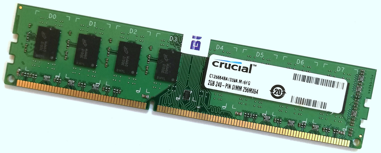 Оперативна пам'ять Crucial DDR3 2Gb 1333MHz PC3 10600U CL9 Б/В MIX