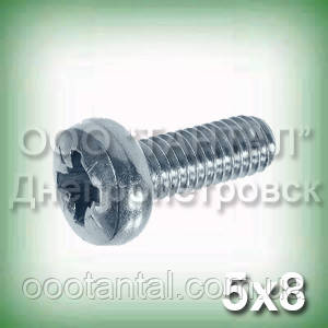 Гвинт М5х8 неіржавкий DIN 7985, ISO 7045 (ГОСТ 17473-80) з циліндричною округленою головкою, фото 1