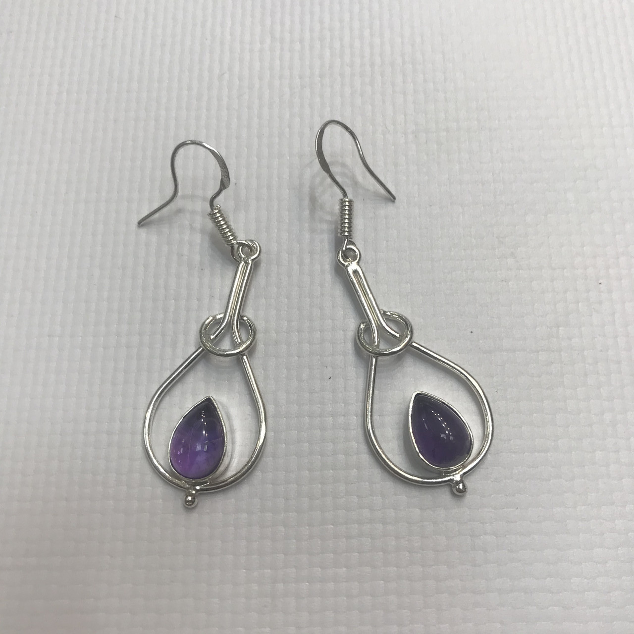 Серьги аметист нежные серьги с аметистами  в серебре.Индия., фото 1