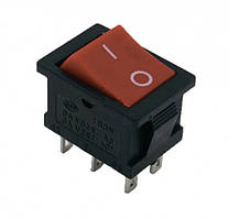 Перемикач KCD-1-202-1, ON-ON 6pin червоний