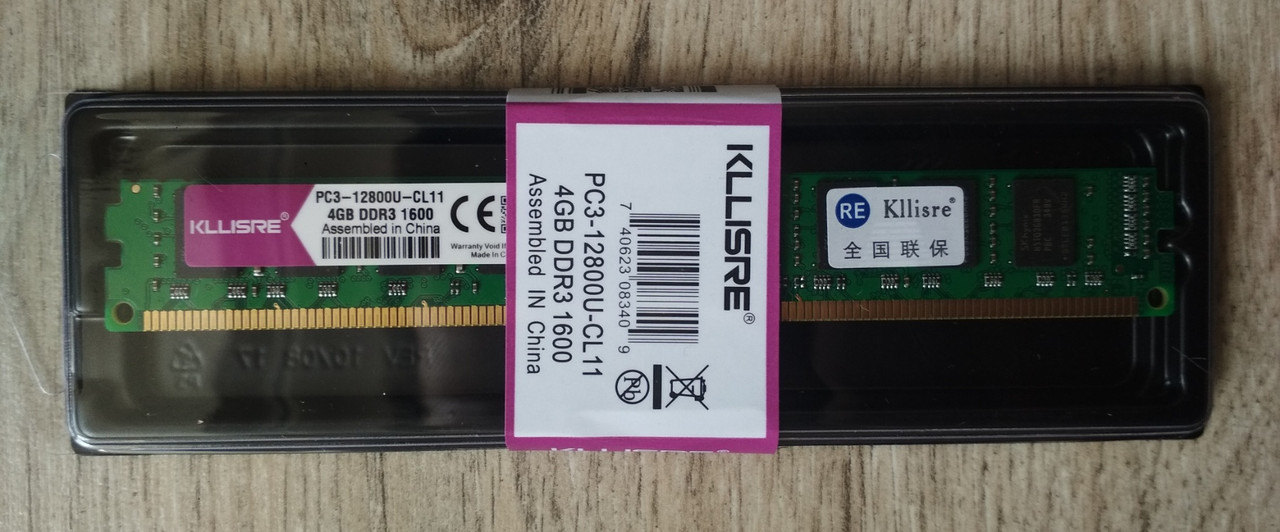 4GB DDR3 1600MHz Kllisre PC3 12800U CL11 2Rx8 (чипи Hynix) RAM Оперативна пам'ять, фото 1