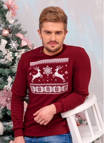 Мужской рождественский свитер с оленями - фото 1 - id-p201422740