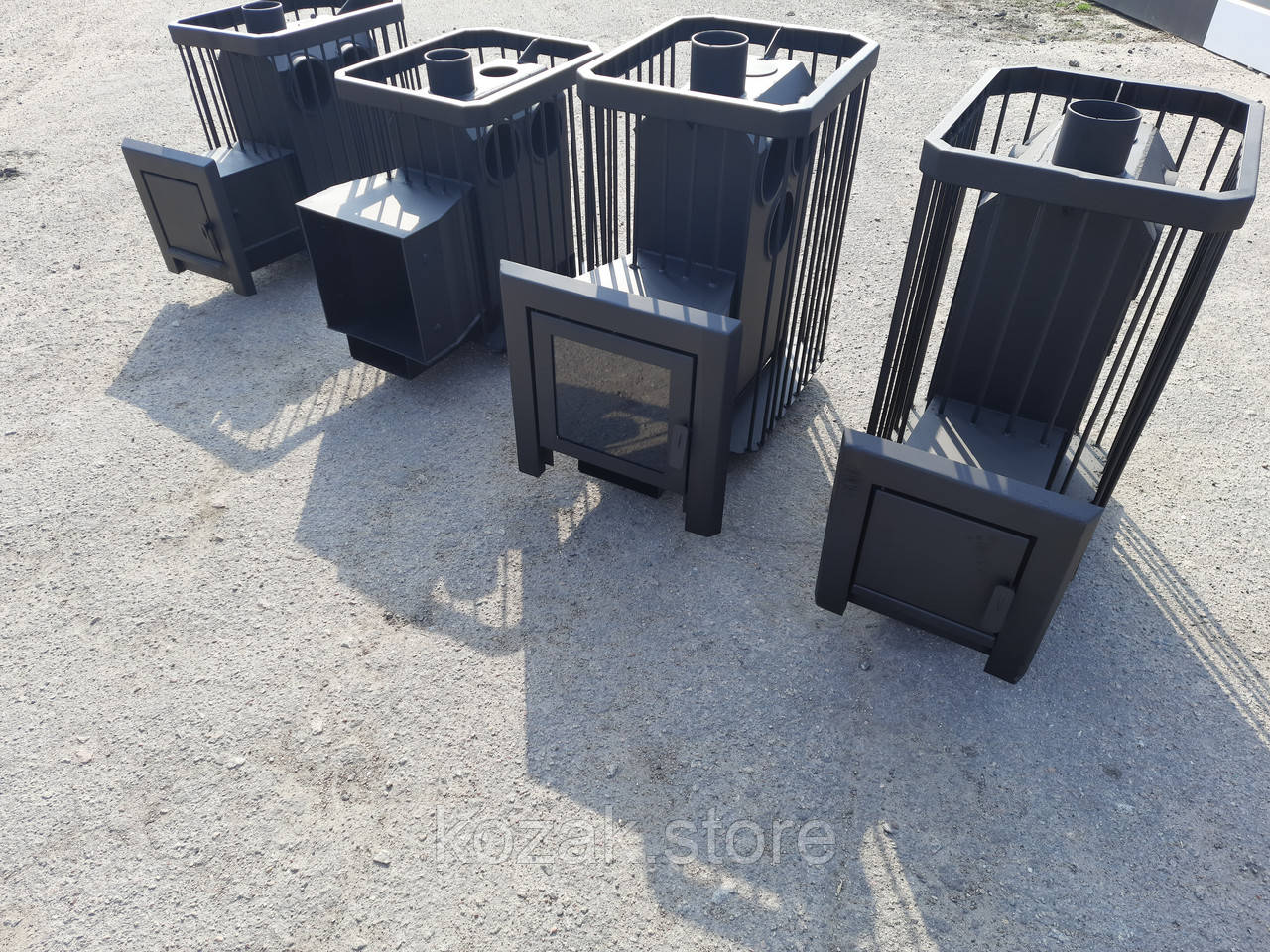 Піч-кам'янка Kozak Панорама Парний з виносом-телескоп 22-30 м3 Банна піч кам'янка Піч камін для лазні