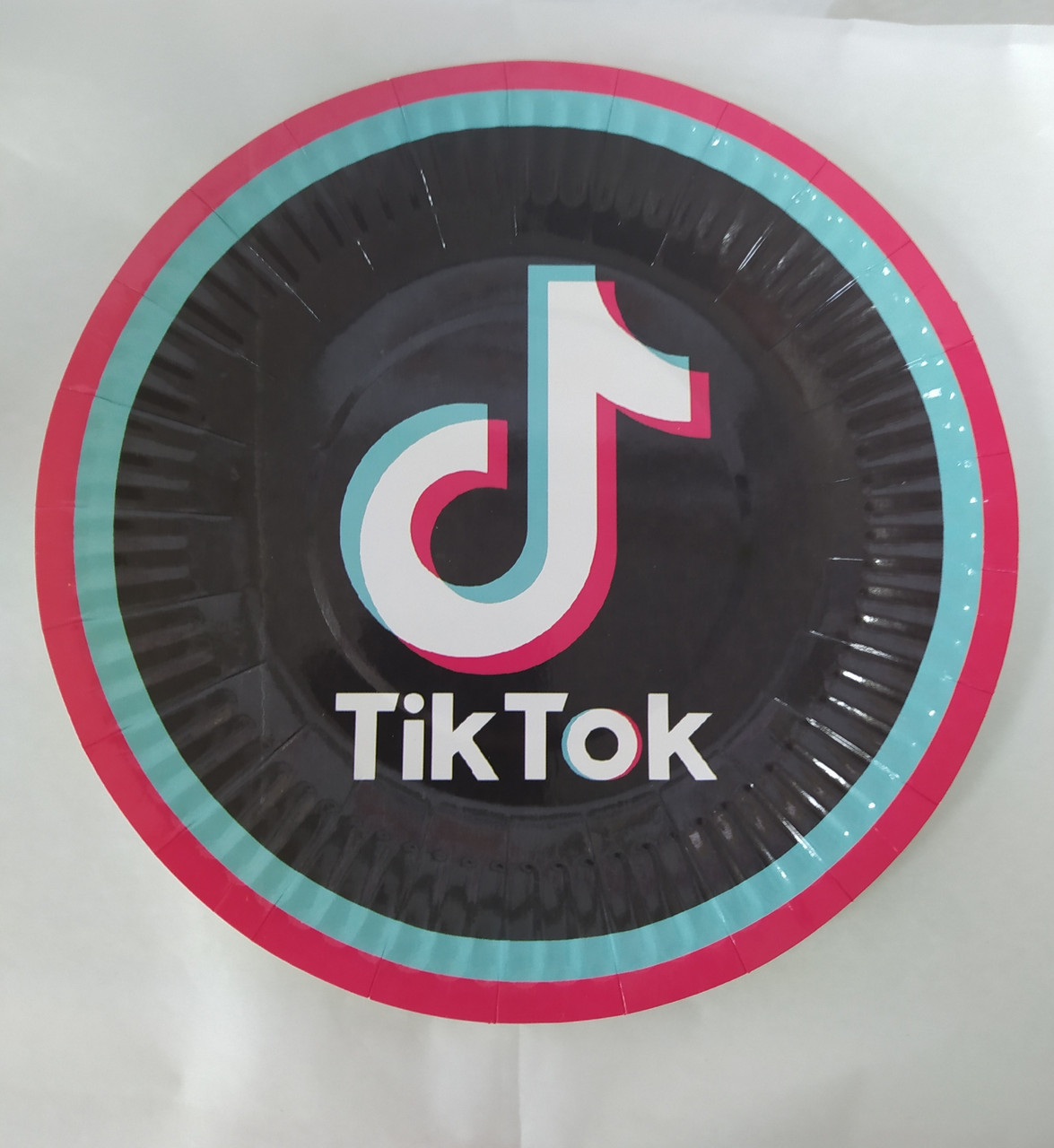 Набір паперових тарілок принт Tik Tok 18см 5шт.