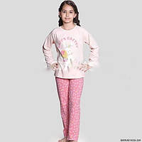 Піжама для дівчаток Baykar Туреччина дитяча трикотажна хб піжама на дівчинку домашній костюм зайчик Арт. 9350-209 Персиковий