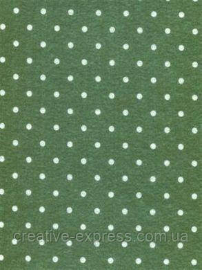 Фетр листковий (поліестер), 21,5х28 см, принт, Крапка на зеленому, 180г/м2, ROSA Talent