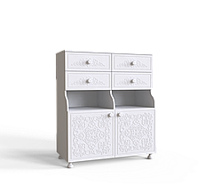 Комод у спальню з ДСП / МДФ Amelie 90 аляска / білий суперматовий Artinhead