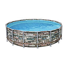Каркасный бассейн Bestway Ротанг 56977 (549х122 см) с картриджным фильтром, лестницей и защитным тентом