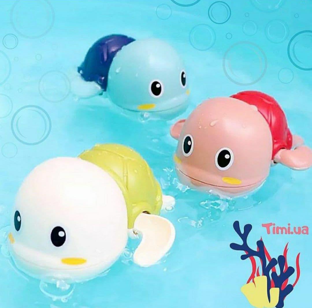 Дитяча заводна механічна іграшка для ванної Черепашка 3 шт, фото 1