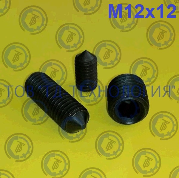 Гвинт установлювальний DIN 914, ГОСТ 8878-93, ISO 4027. М12х12, фото 1