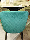 Обідній стілець велюровий Арен Aren Зелений + чорний метал, фото 2