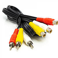 Аудио кабель PowerPlant 3 х RCA (M) - 3 х RCA (F), 1 м