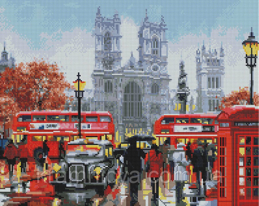 Алмазна мозаїка (вишивка) Дощовий Лондон, 40х50 Brushme (GF2801), фото 1