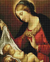 Алмазная мозаика (вышивка) Матерь Божия с младенцем, 40х50 Brushme (GF4808)