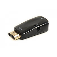 Переходник PowerPlant HDMI - VGA + Audio с аудио кабелем 0.5м, Black