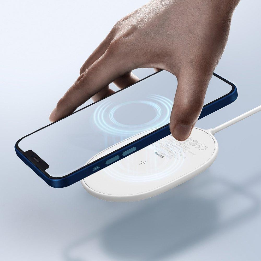 Магнітне бездротове зарядний пристрій Baseus Wireless Charger 15W White (WXQJ-02)