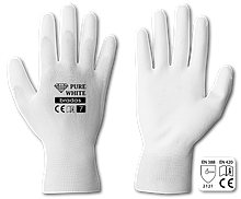 Рукавички захисні PURE WHITE поліуретан, розмір 8, RWPWH8