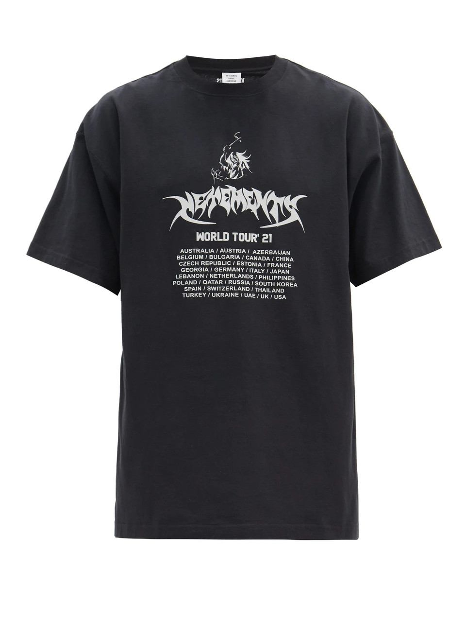 Футболка чорна Vetements World Tour • Ветеменс футболка чоловіча | жіноча | дитяча XS