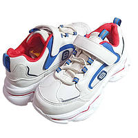 Кроссовки кросівки весенние осенние спортивная обувь для мальчика 190 белый Clibee Клиби р.33-38 Искусственная кожа, 35-22.5см