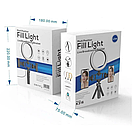 ОПТ Кільцева світлодіодна селфи лампа Multi-Position Fill Light Live Broadcasting для двох телефонів, фото 3