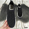 Жіночі кросівки текстильні чорні зі стразами, фото 5