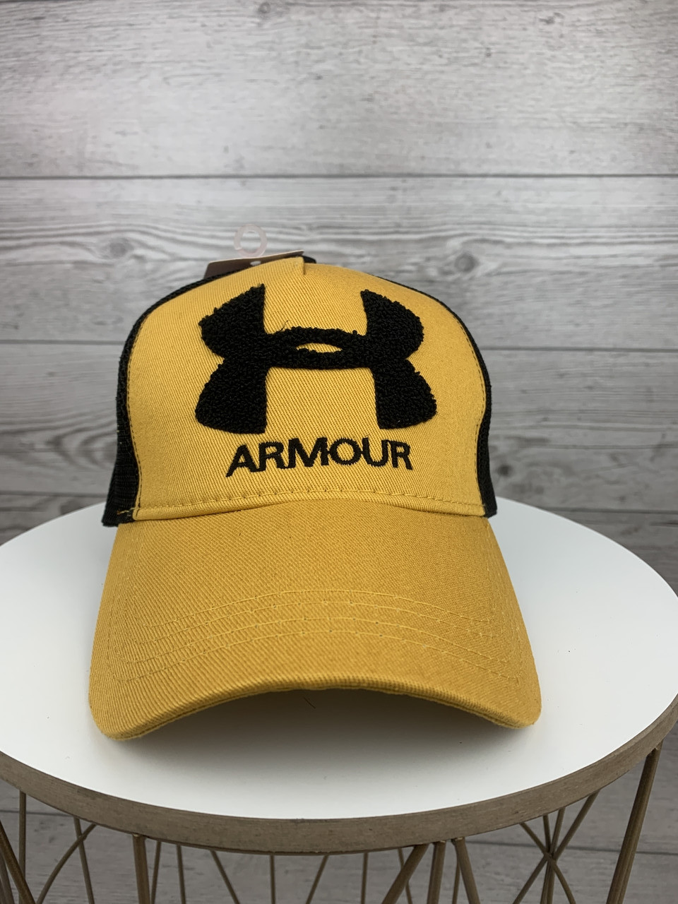 Бейсболка мужская Armour с сеткой Брендовая кепка желтая легкая - фото 6 - id-p1386817064