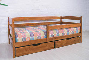 Ліжко односпальне Олімп Маріо з бортиком і ящиками (70*140)