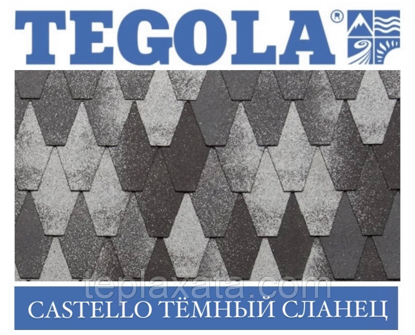 Черепиця TEGOLA (Premium) Castello Темний сланець