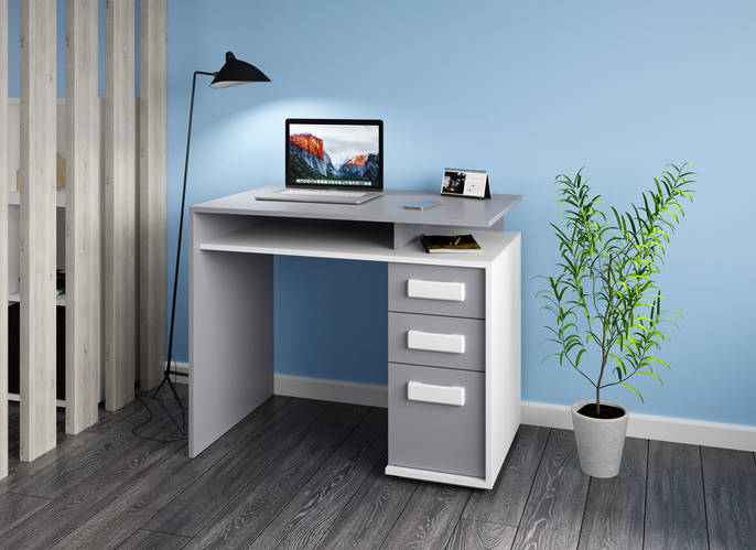 Маленький письменный стол 90 см с выдвижными ящиками "Вуди 90" Летро ...
