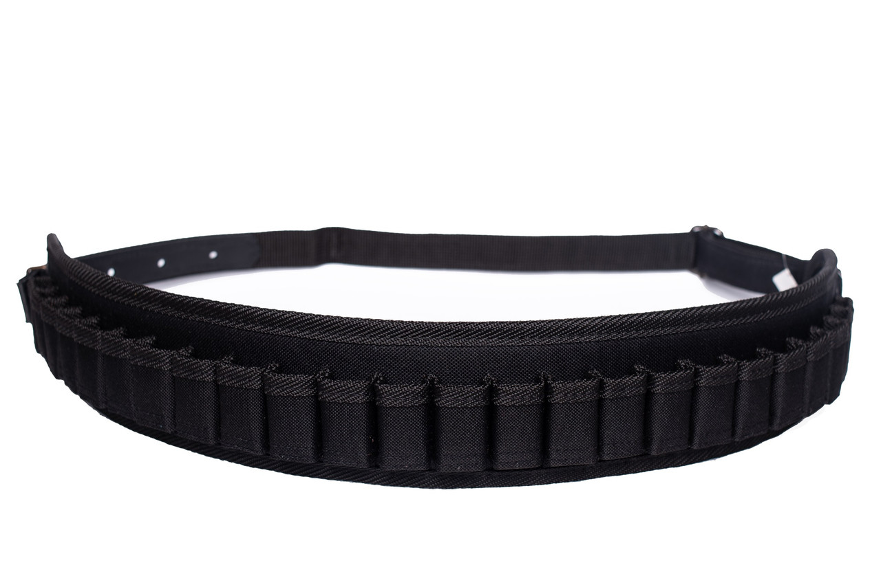 Патронташ 24 патрони відкритий тканина чорний 12, 16 калібр, фото 1