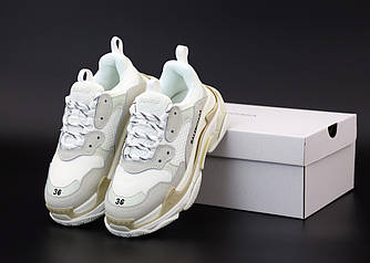 Кросівки жіночі Balenciaga Triple S White Men люкс білі взуття Баленсіага