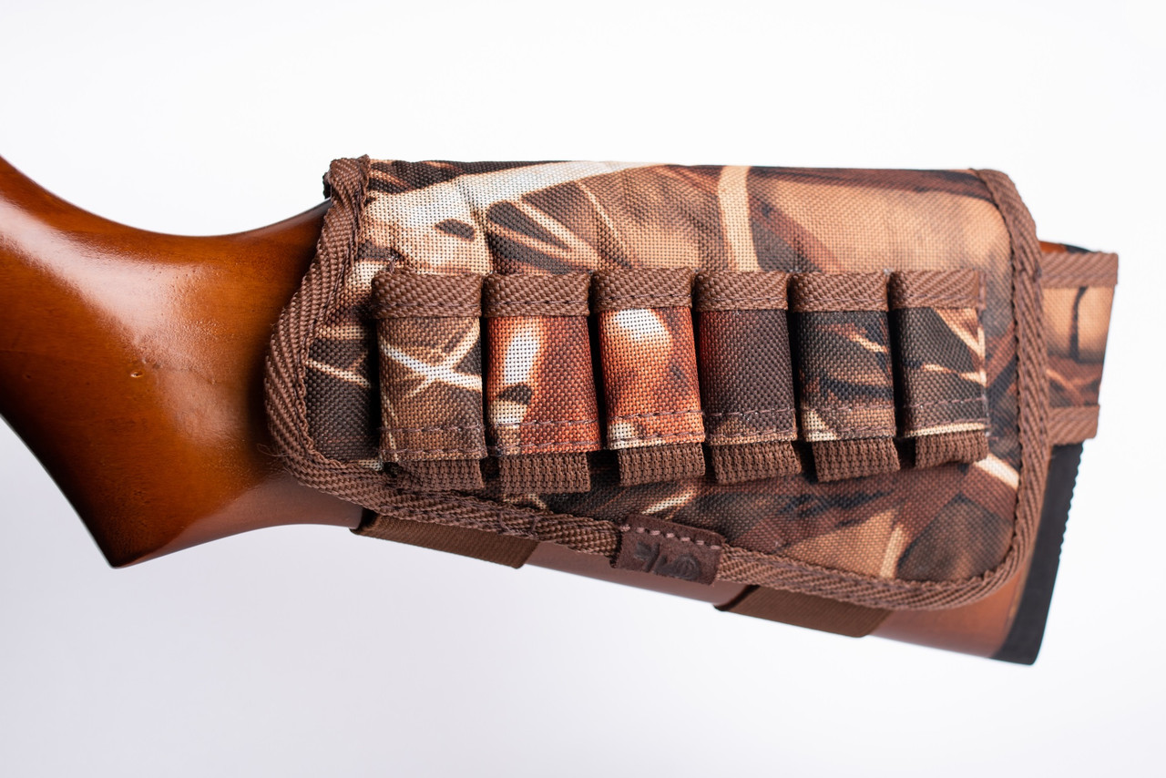 Патронташ на приклад 6 патронів. "Преміум" лівий Очерет 12, 16 калібр, фото 1