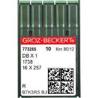 Groz Beckert DB*1 R №80 универсальные иглы для швейных машин челночного стежка, для лёгких и средних тк