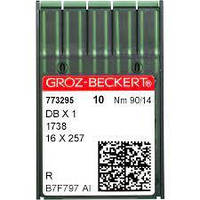 Groz Beckert DB*1 R №90 универсальные иглы для швейных машин челночного стежка, для лёгких и средних тк