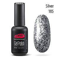 Гель-лак PNB Gel nail polish №185 silver 8 мл (15064Gu)