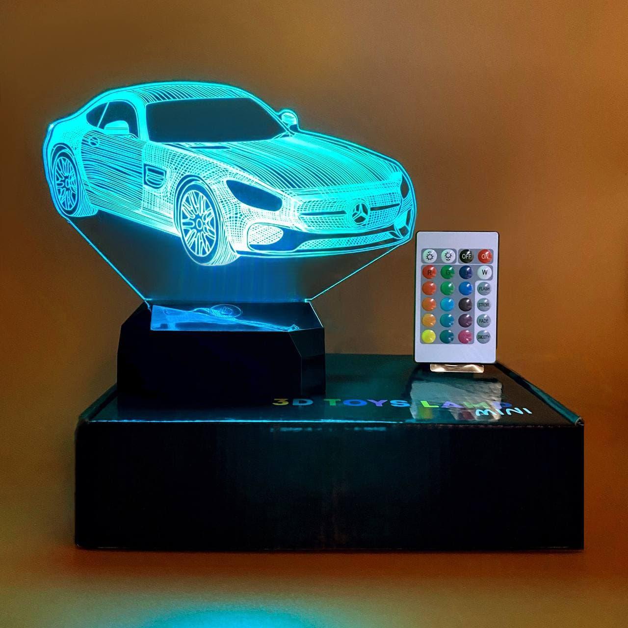 3D світильник-нічник "Автомобіль" + пульт + акумулятор 3DTOYSLAMP MINI