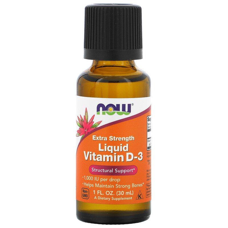 NOW Foods Liquid Vitamin D-3 Extra Strength 1000 IU 30 ml (термін стертий партія, 03/26)