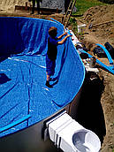 Заміна плівки ПВХ в круглих каркасних басейнах 5,5 м Azuro, Mountfield Ibiza Hoby pool Atlantic pools